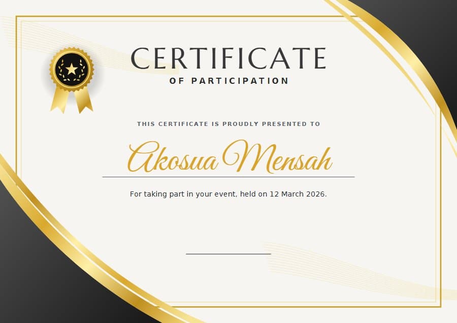 Black Swoosh certificate design