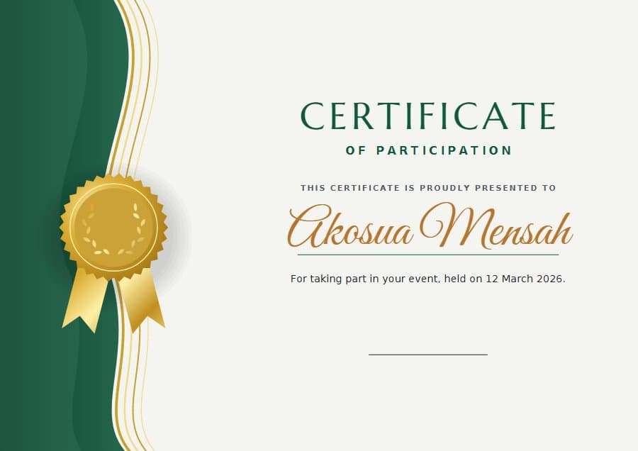 Emerald certificate design