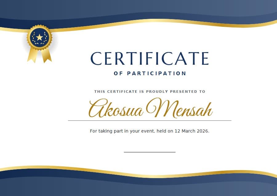 Navy Waves certificate design
