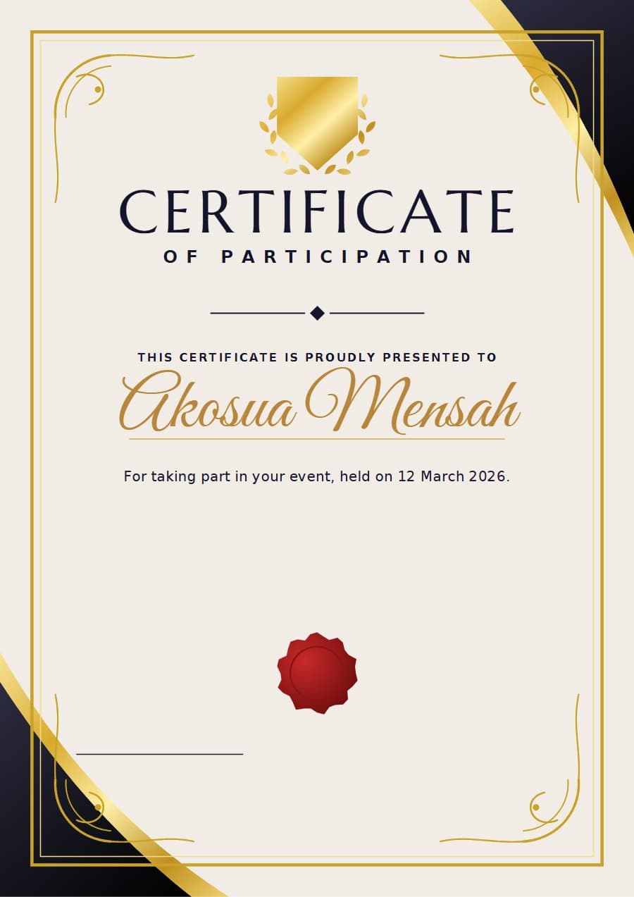 Ornate Cream certificate design
